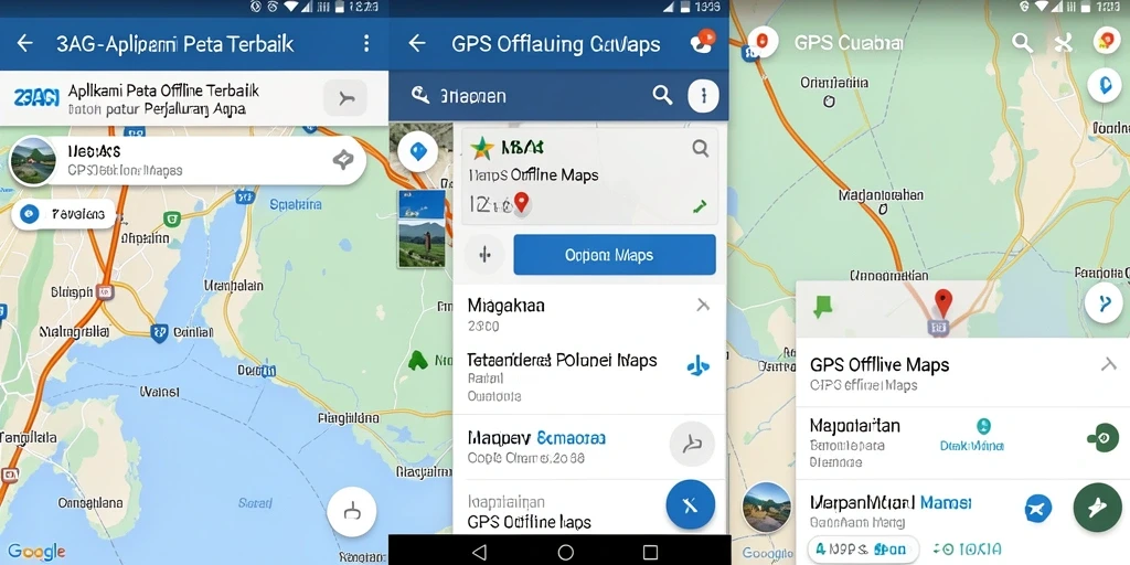 Antarmuka aplikasi GPS Offline Maps 33AG yang sederhana dan efisien.