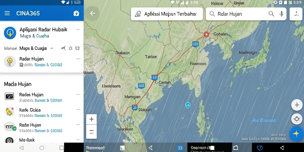 Antarmuka CINA365 menampilkan radar hujan secara jelas dan informatif.