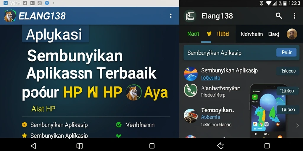 Antarmuka ELANG138 yang sederhana untuk menyembunyikan aplikasi.
