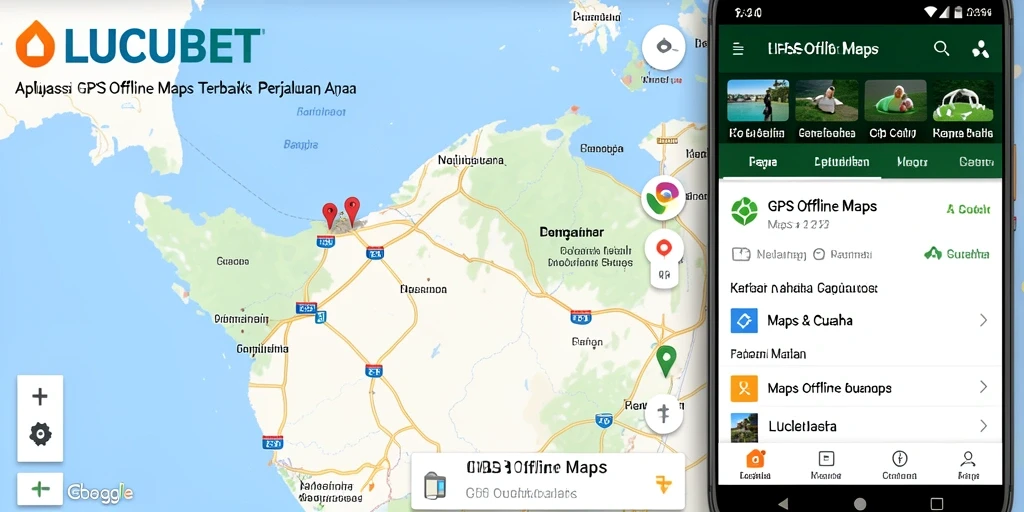 Tampilan antarmuka LUCUBET dengan peta offline yang jelas.
