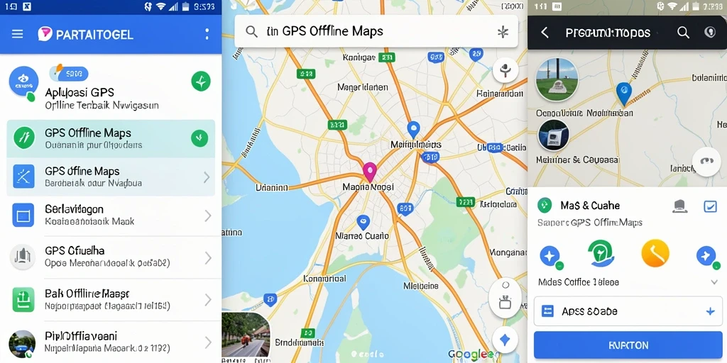 Antarmuka aplikasi PARTAITOGEL untuk navigasi peta offline.