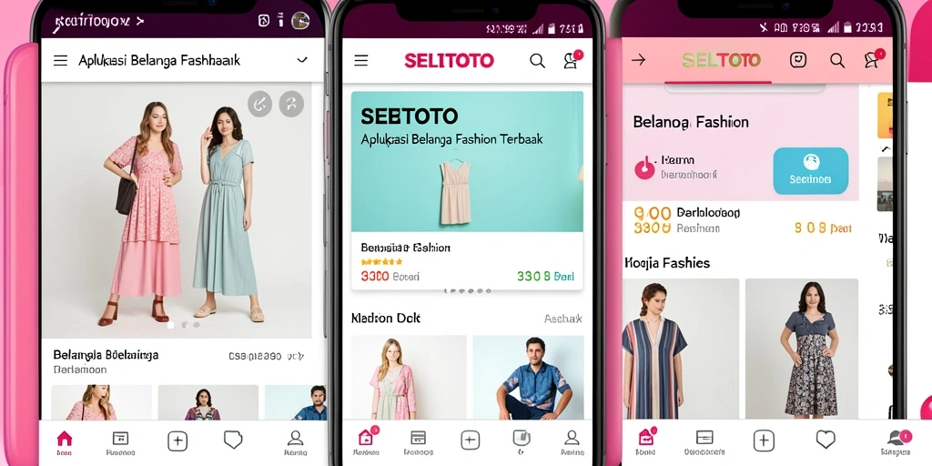 Antarmuka menarik SELTOTO untuk belanja fashion.
