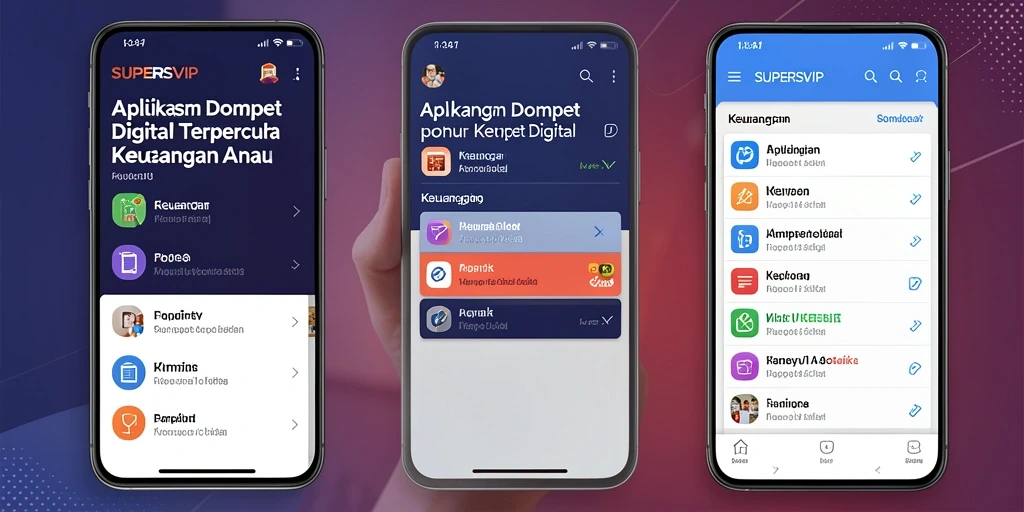 Tampilan antarmuka aplikasi SUPERSVIP yang modern dan user-friendly.