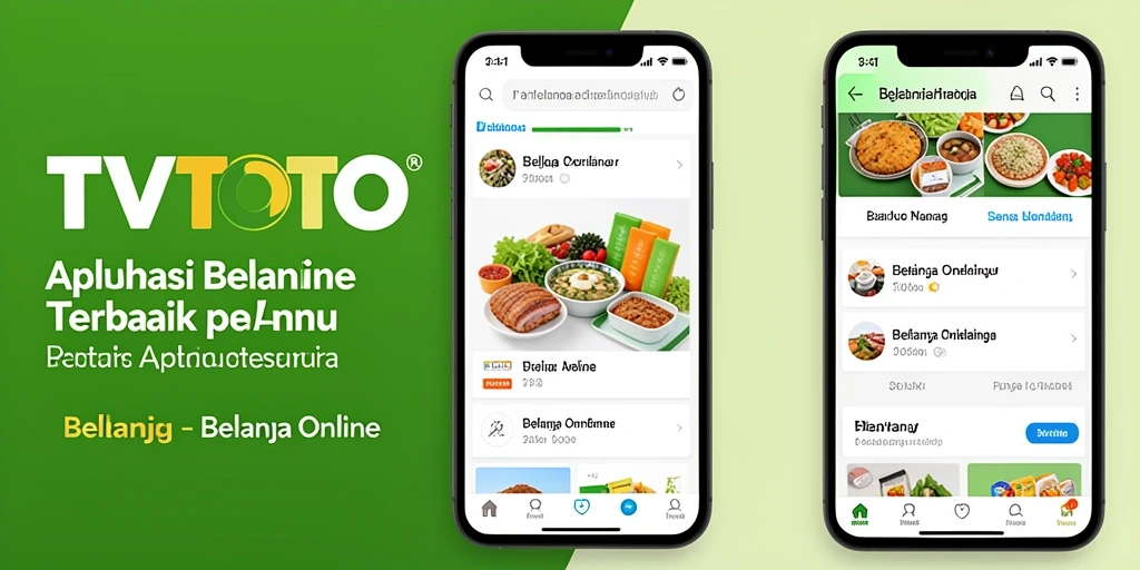 Antarmuka aplikasi TVTOTO dengan fitur belanja online yang lengkap.
